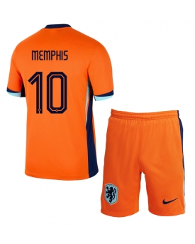 Paesi Bassi Memphis Depay #10 Maglia Gara Casa Repliche Europei 2024 Bambino